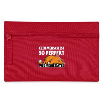 Kein Mensch ist so perfekt wie meine Katze - Federtasche - Rot - Vorne