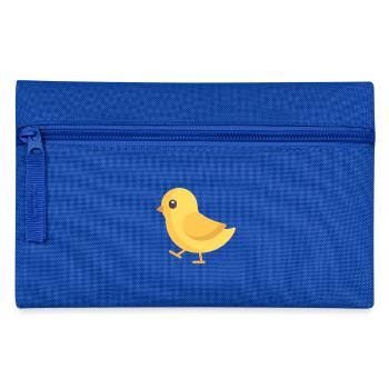 gelbes laufendes Kücken - Federtasche - Royalblau - Vorne