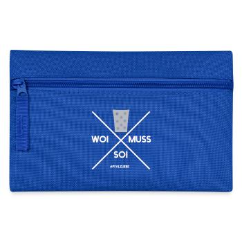 Weinschorle Woi muss soi Pfalz - Federtasche - Royalblau - Vorne