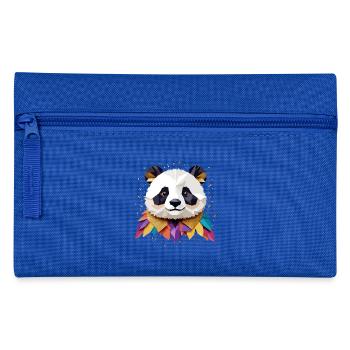 Panda Playful Adorable Fun Animal Color Geometric - Pencil Case - royal blue - Front