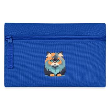 Katze Vektor Kunst mit lebendigen Farben Illustration - Federtasche - Royalblau - Vorne