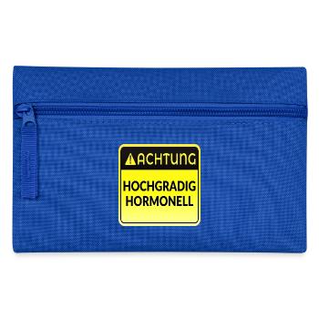 ACHTUNG HORMONE WECHSELJAHRE - Federtasche - Royalblau - Vorne