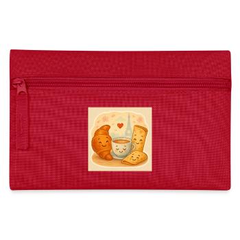 Paris Breakfast Cuddle - Pencil Case - red - Front