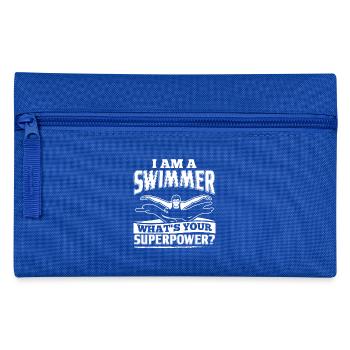 Drôle de natation Natation shirt Je suis un - Trousse - bleu royal - Devant