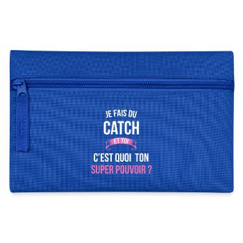 Catch super pouvoir femme - Trousse - bleu royal - Devant
