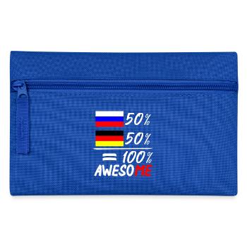 50% Russisch 50% Deutsch - Federtasche - Royalblau - Vorne