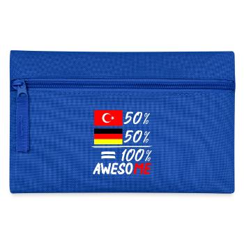 50% Türkisch 50% Deutsch - Federtasche - Royalblau - Vorne