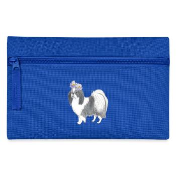 Menton japonais avec fleur - Trousse - bleu royal - Devant