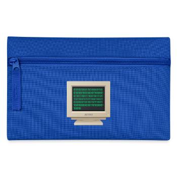 CRT - Binary Code - Pencil Case - royal blue - Front