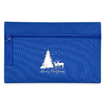 Rehe unter dem Tannenbaum - Federtasche - Royalblau - Vorne