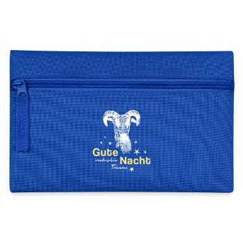 Schaf Schafbock gute Nacht - Federtasche - Royalblau - Vorne