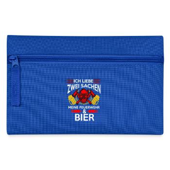Feuerwehr und Bier - Federtasche - Royalblau - Vorne