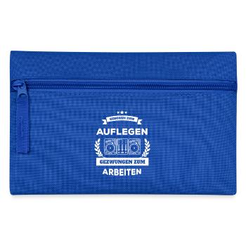DJ Deejay Djing Shirt T-Shirt Geboren Auflegen - Federtasche - Royalblau - Vorne