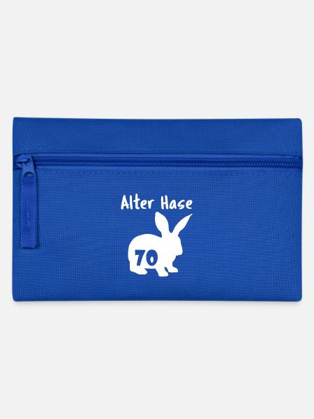alter Hase 70. Geburtstag - Federtasche - Royalblau