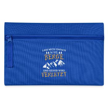 Lass mich in die Berge und keiner wird verletzt - Federtasche - Royalblau - Vorne