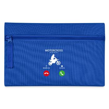 Call Mobile Anruf motorcross biker motorcycle bike - Federtasche - Royalblau - Vorne