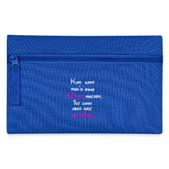 Ohne Glitzer scheisse unicorn rainbow queen - Federtasche - Royalblau - Vorne