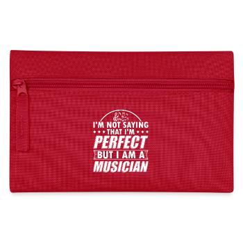 Funny Musician Music Shirt Not Perfect - Federtasche - Rot - Vorne