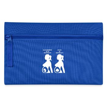 GESCHENK BABYBAUCH GEBOREN camping zelten zelt - Federtasche - Royalblau - Vorne