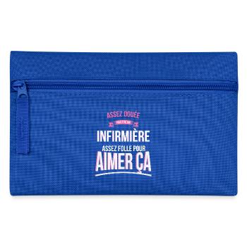Infirmière douée folle cadeau femme - Trousse - bleu royal - Devant