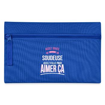 Soudeuse douée folle cadeau femme - Trousse - bleu royal - Devant