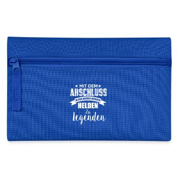 Abschluss Lehrer Schüler Schule Abitur Matura aus - Federtasche - Royalblau - Vorne