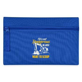 Bagger Shirt · Baustelle · Arbeiter · Baggern - Federtasche - Royalblau - Vorne