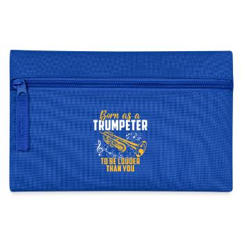 Trompete Shirt · Blasmusik · Trompeter lauter - Federtasche - Royalblau - Vorne