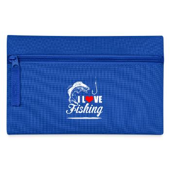 Design "I love fishing" - Pencil Case - royal blue - Front