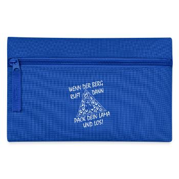 Lama Shirt- Wander Shirt- Wenn der Berg ruft - Federtasche - Royalblau - Vorne