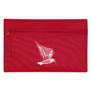 Bird Line Art - Pencil Case - red - Front