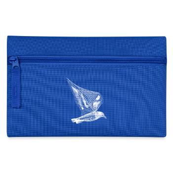 Bird Line Art - Pencil Case - royal blue - Front