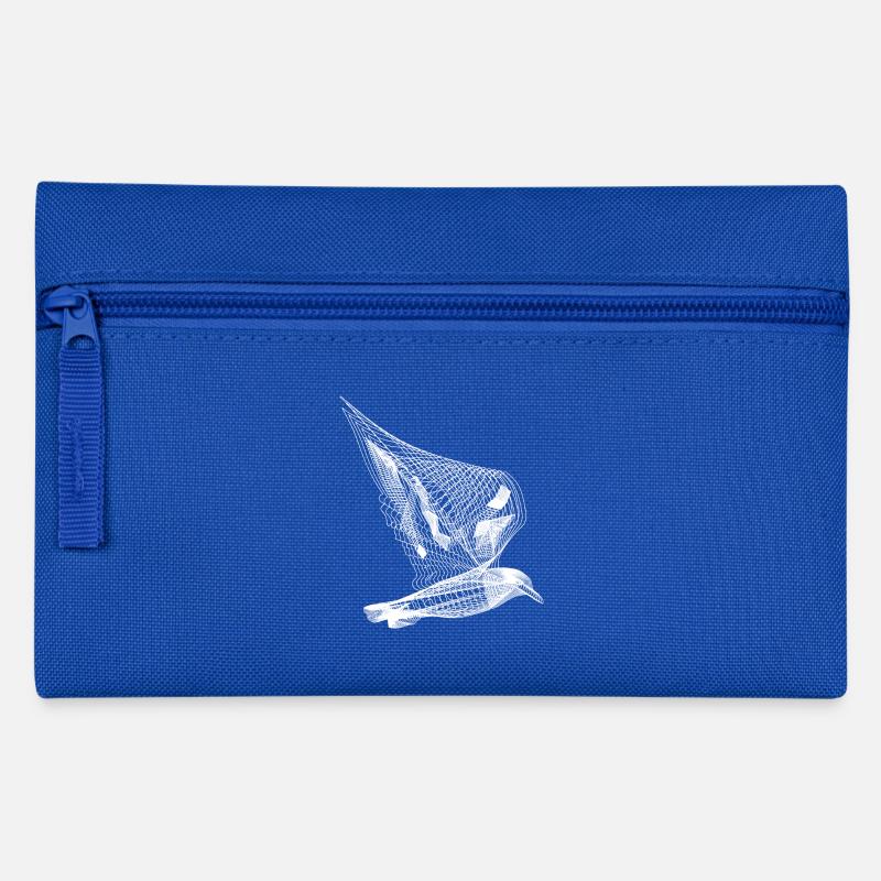 Vogel Line Art - Federtasche - Royalblau
