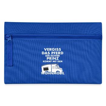 Vergiss das Pferd - Prinz kommt mit Wohnmobil - Federtasche - Royalblau - Vorne