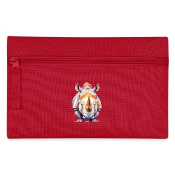 Rhinoceros Playful Adorable Fun Animal Colorful - Pencil Case - red - Front