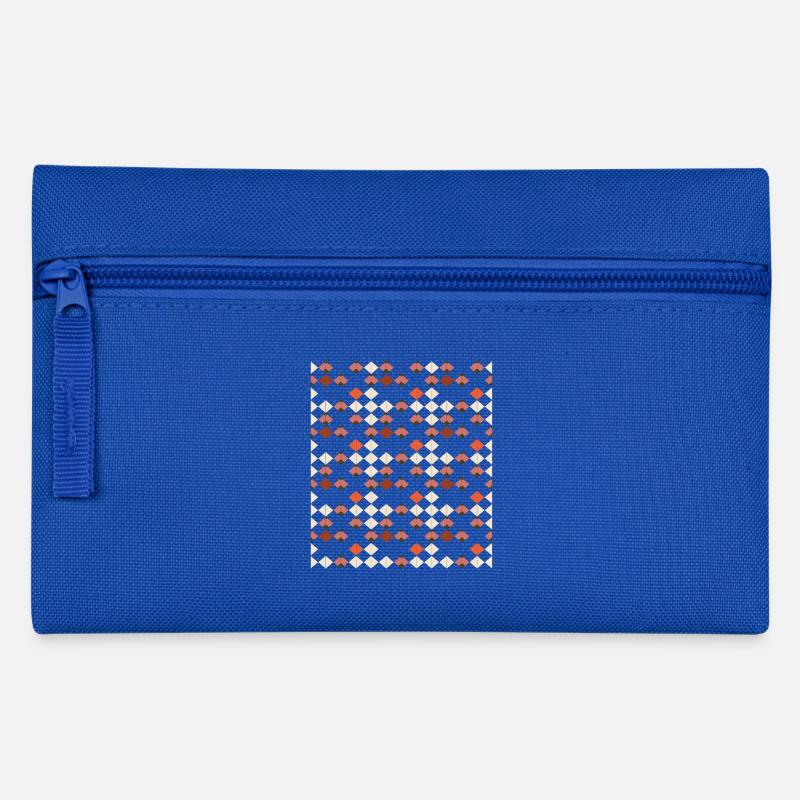 Geometric Diamond Quilt Pattern - Pencil Case - royal blue