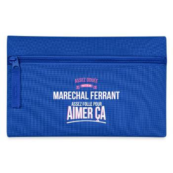 Marechal ferrant douée folle cadeau femme - Trousse - bleu royal - Devant