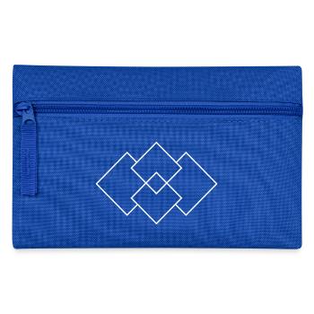 Vierecke weiss - Federtasche - Royalblau - Vorne