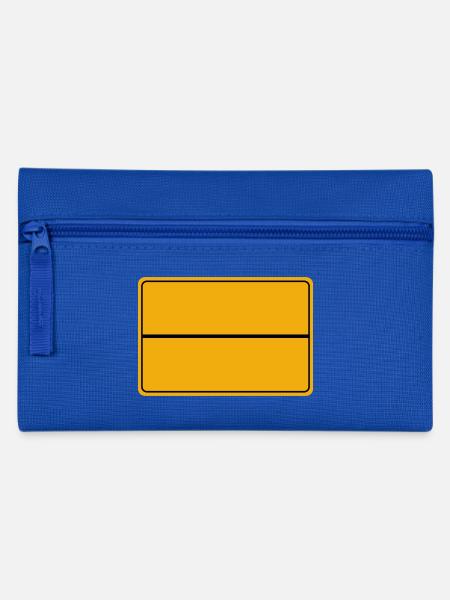 Ortsende Schild Ortschild Deutschland - Federtasche - Royalblau