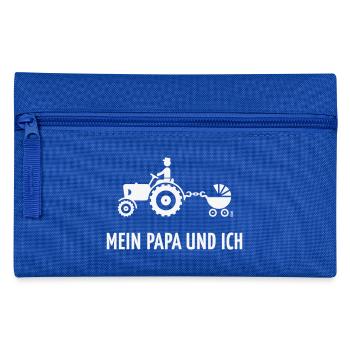 Mein Papa Und Ich (Bauer, Trecker & Kinderwagen,W) - Federtasche - Royalblau - Vorne
