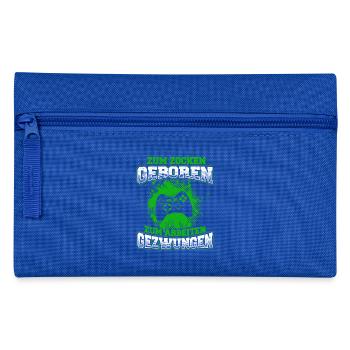 Zum Zocken geboren Gamer - Federtasche - Royalblau - Vorne