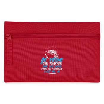 "Je pêche car frapper sur les gens .." - Trousse - rouge - Devant