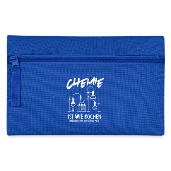 Chemie - Chemie ist wie Kochen - T-Shirt - Federtasche - Royalblau - Vorne