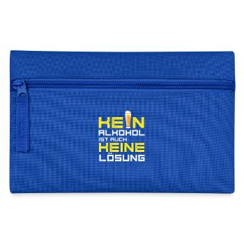 kein alkohol fußball bier trinken party spruch LOL - Federtasche - Royalblau - Vorne