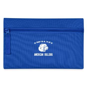 American Bulldog Funny Gift Idea - Pencil Case - royal blue - Front