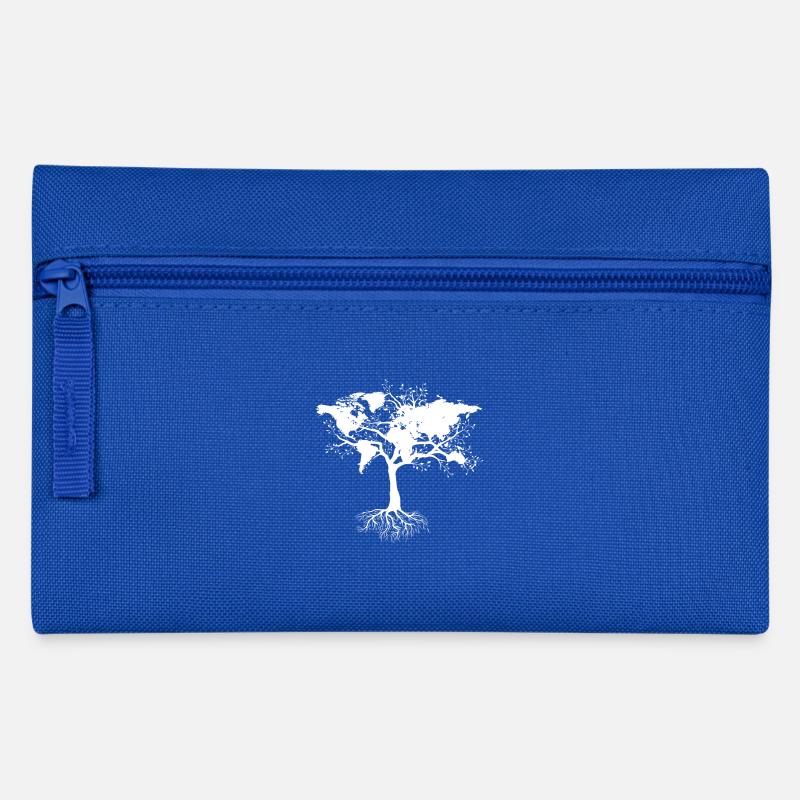 Tree with world map - Pencil Case - royal blue