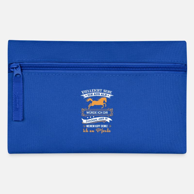 Pferde-Design - Federtasche - Royalblau