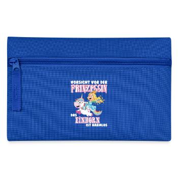 Vorsicht Prinzessin mit Einhorn! - Federtasche - Royalblau - Vorne
