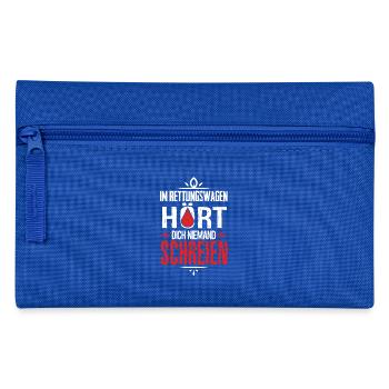 Sanitäter - Im Rettungswagen hört dich.. - T-Shirt - Federtasche - Royalblau - Vorne