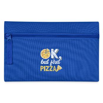 Okay, but first there is pizza - Pencil Case - royal blue - Front